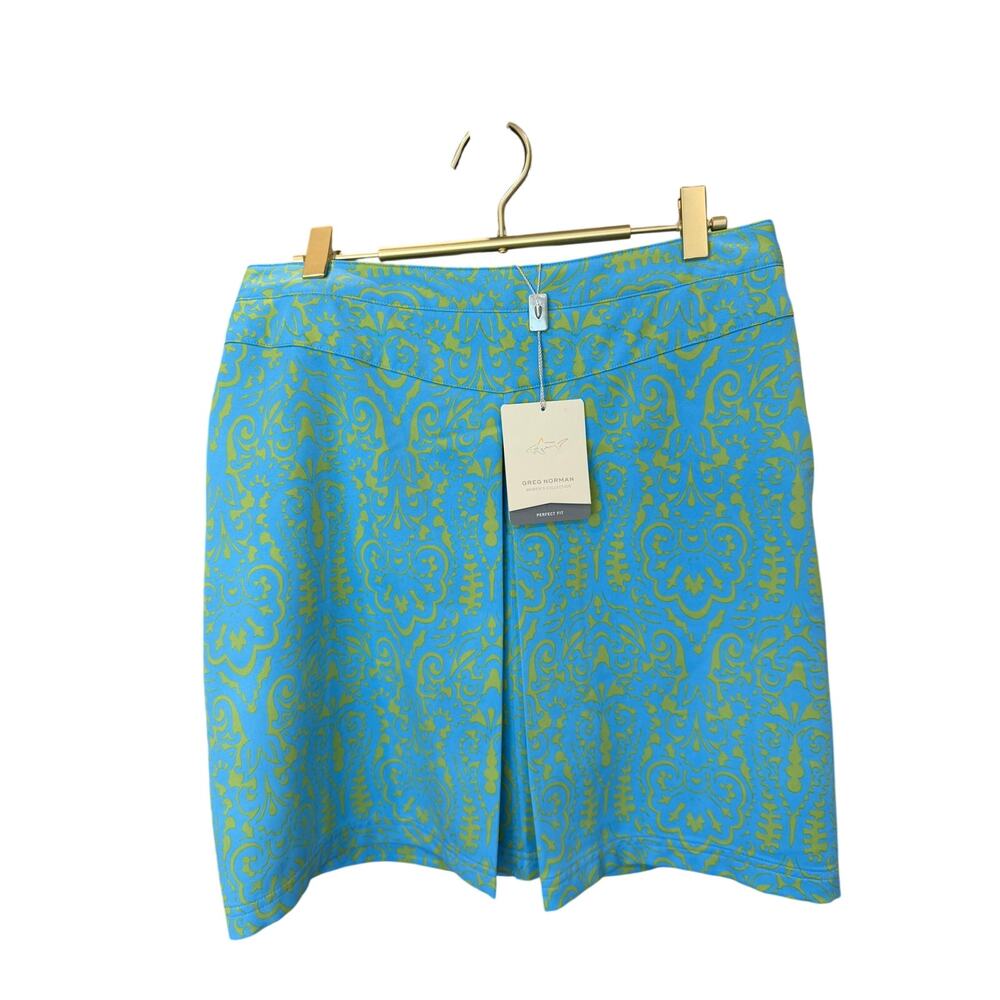 ✨ GREG NORMAN Turquoise Floral Golf Skort 12 NWT Resort Wear ⛳️